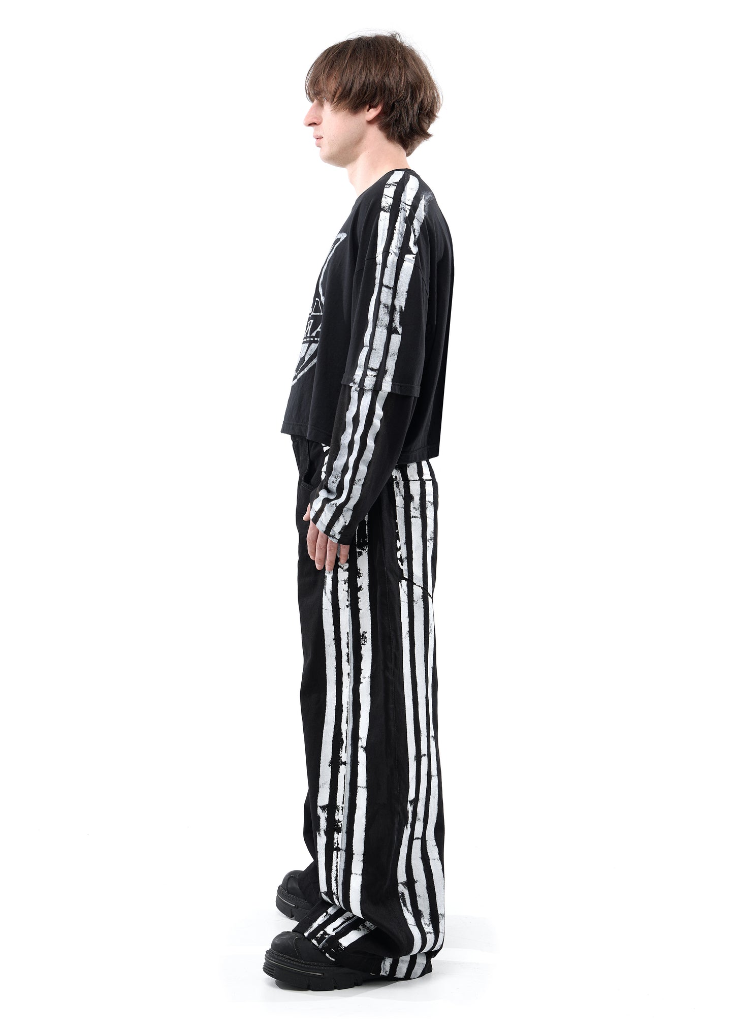 STRIPES WIDE JEANS