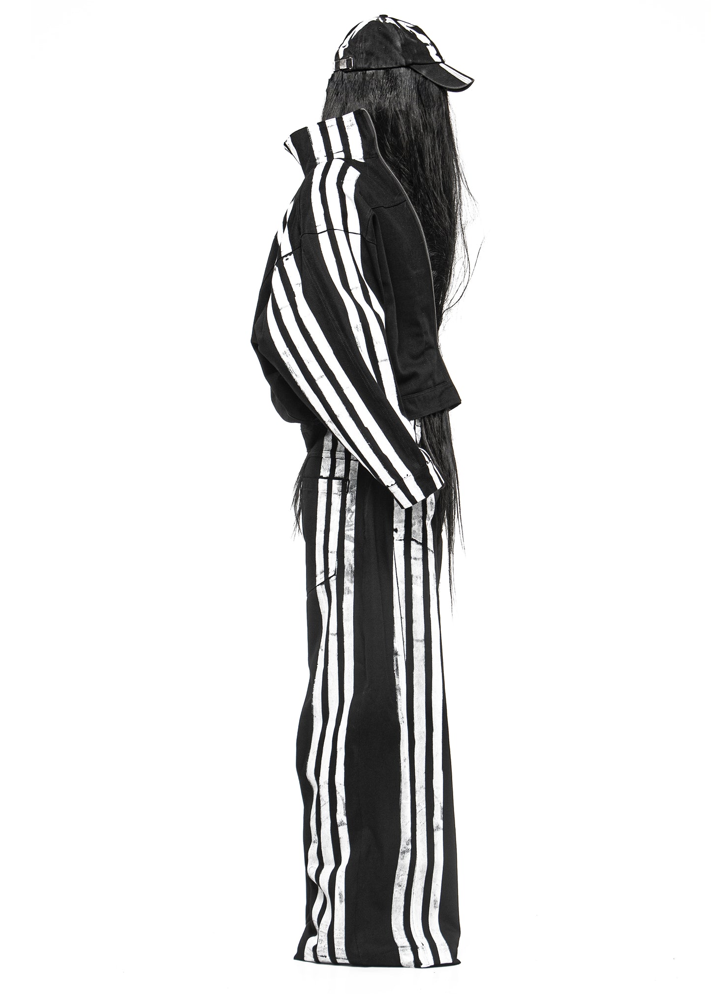 STRIPES BLACK DENIM JACKET