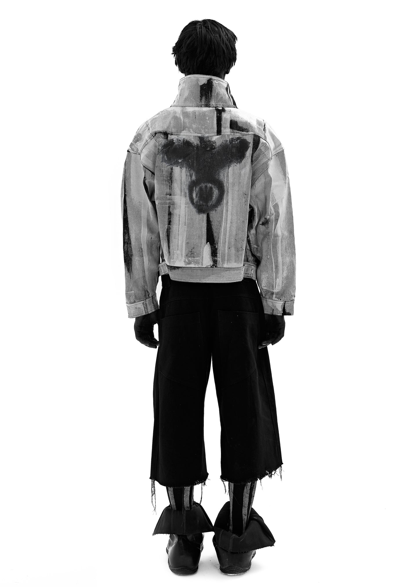 STAIN WAXED WHITE DENIM JACKET