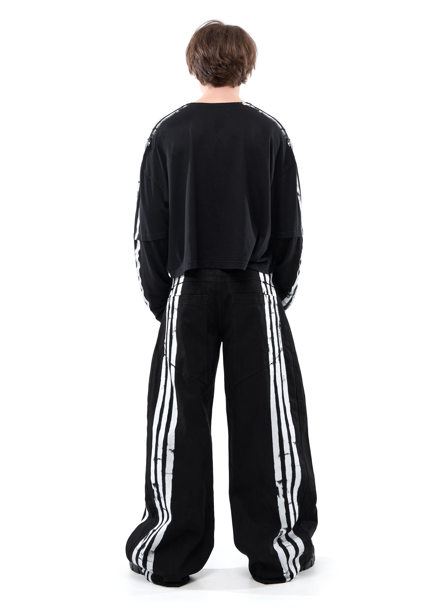 STRIPES WIDE JEANS