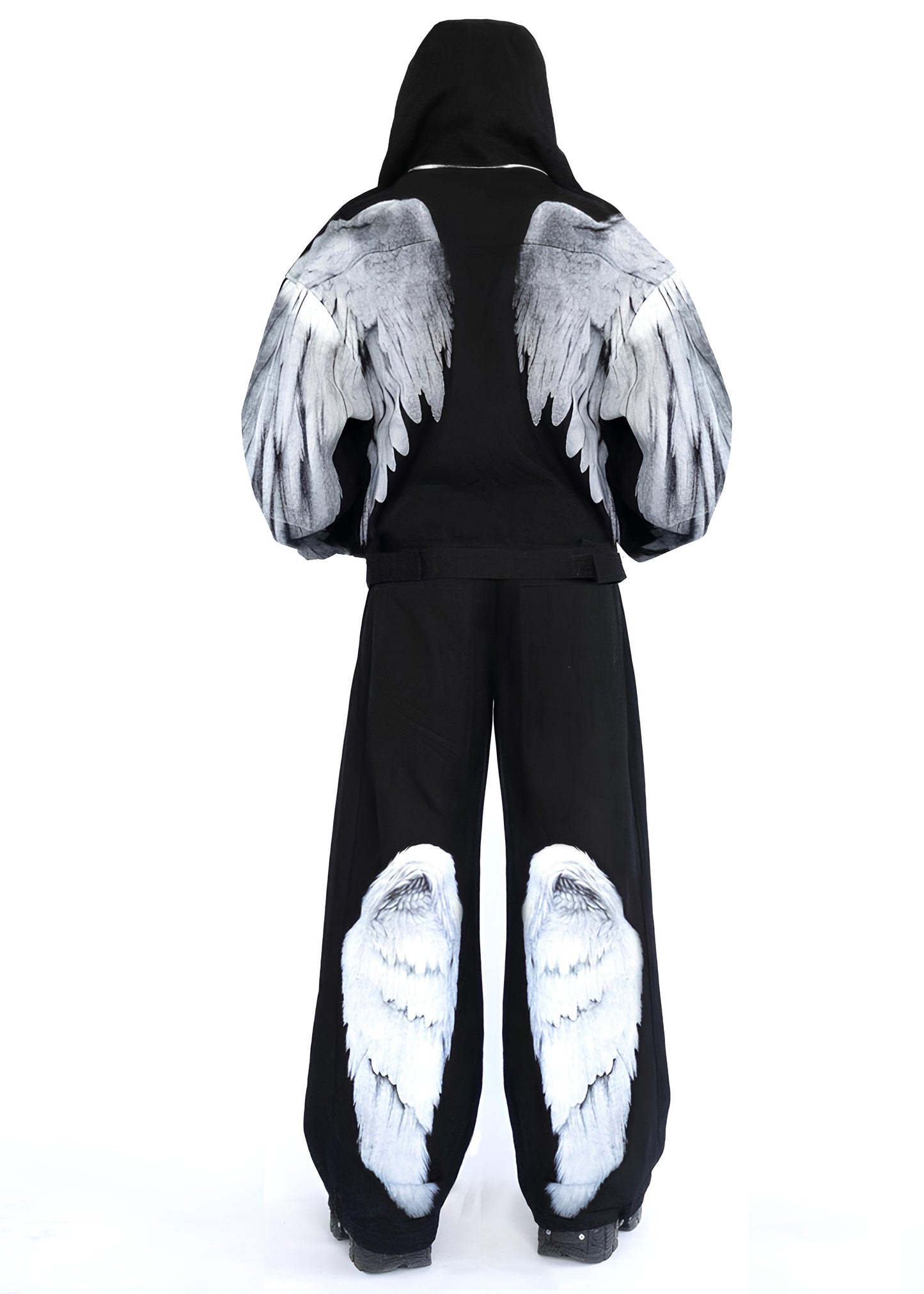 WINGS HOODED DENIM JACKET