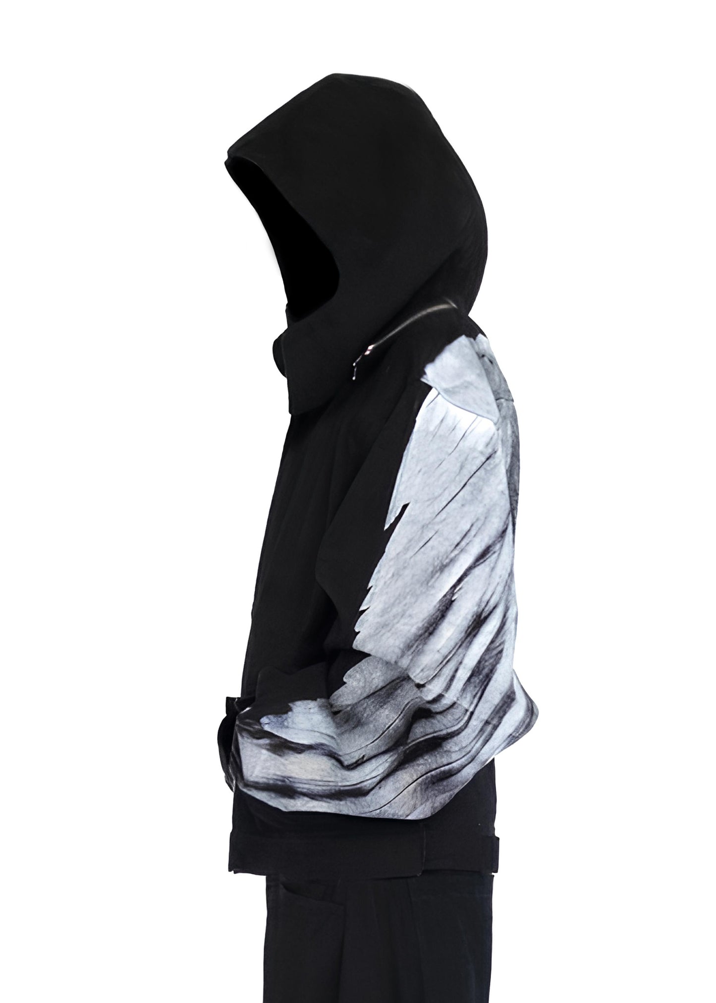 WINGS HOODED DENIM JACKET