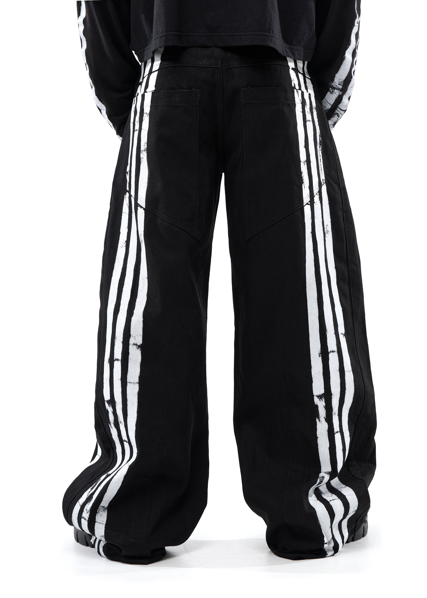 STRIPES WIDE JEANS
