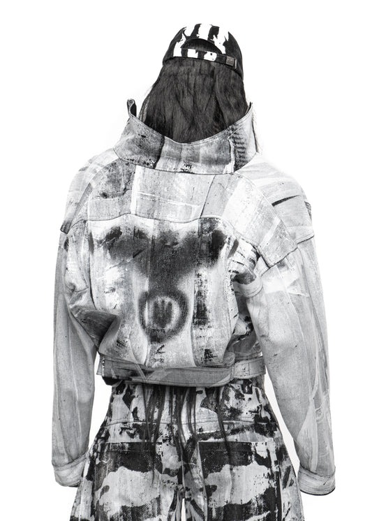 STAIN WAXED WHITE DENIM JACKET