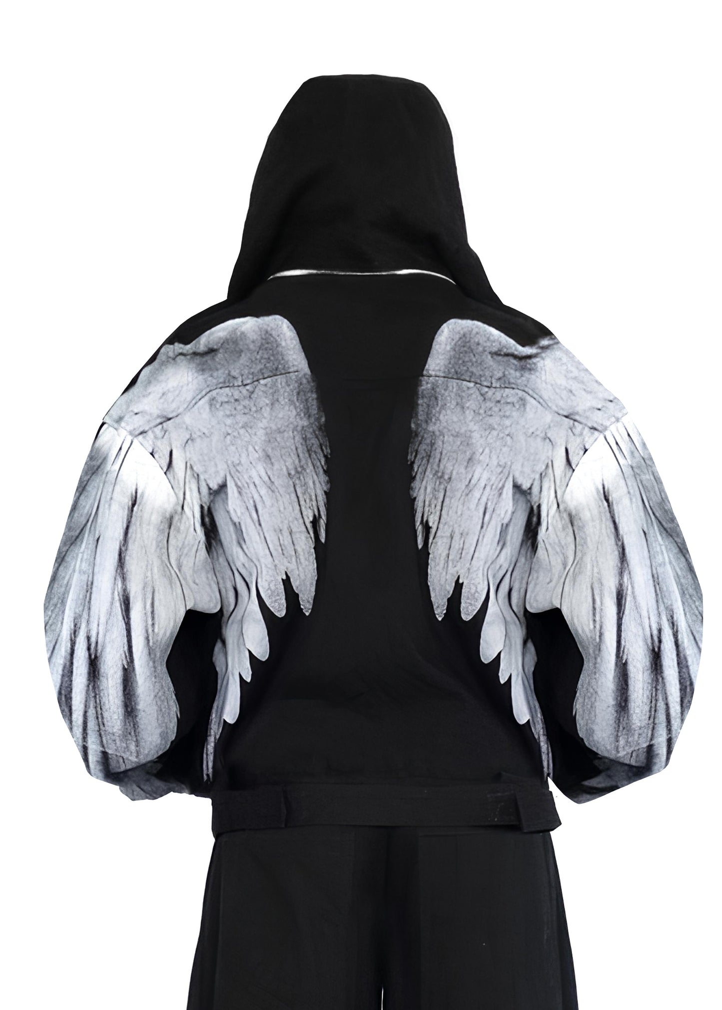 WINGS HOODED DENIM JACKET