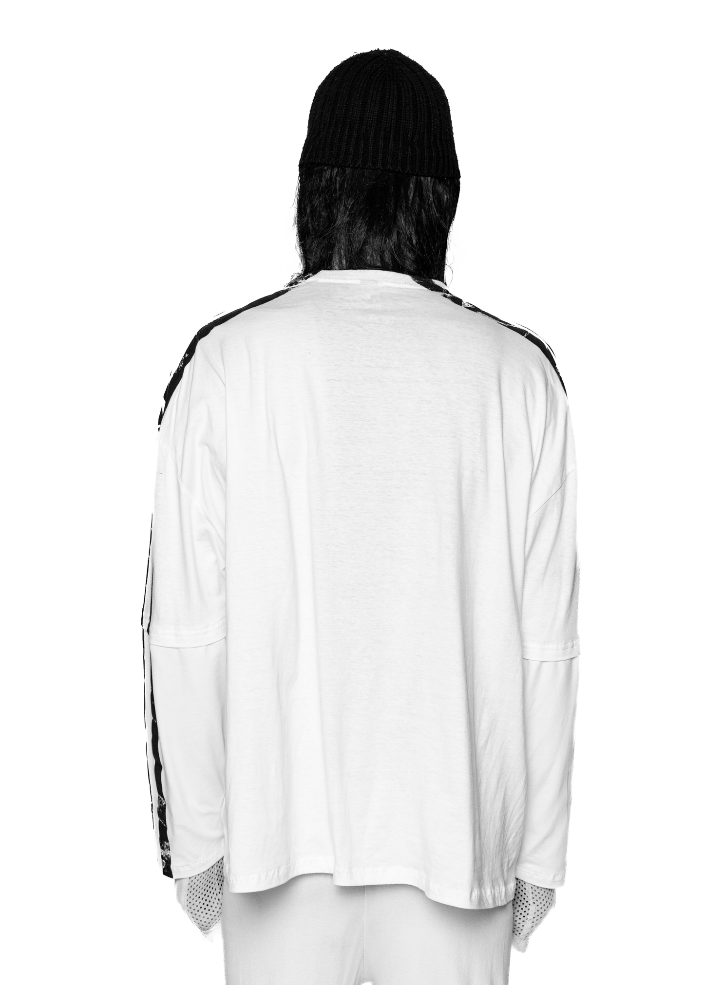 STRIPES WHITE LONG-SLEEVED T-SHIRT