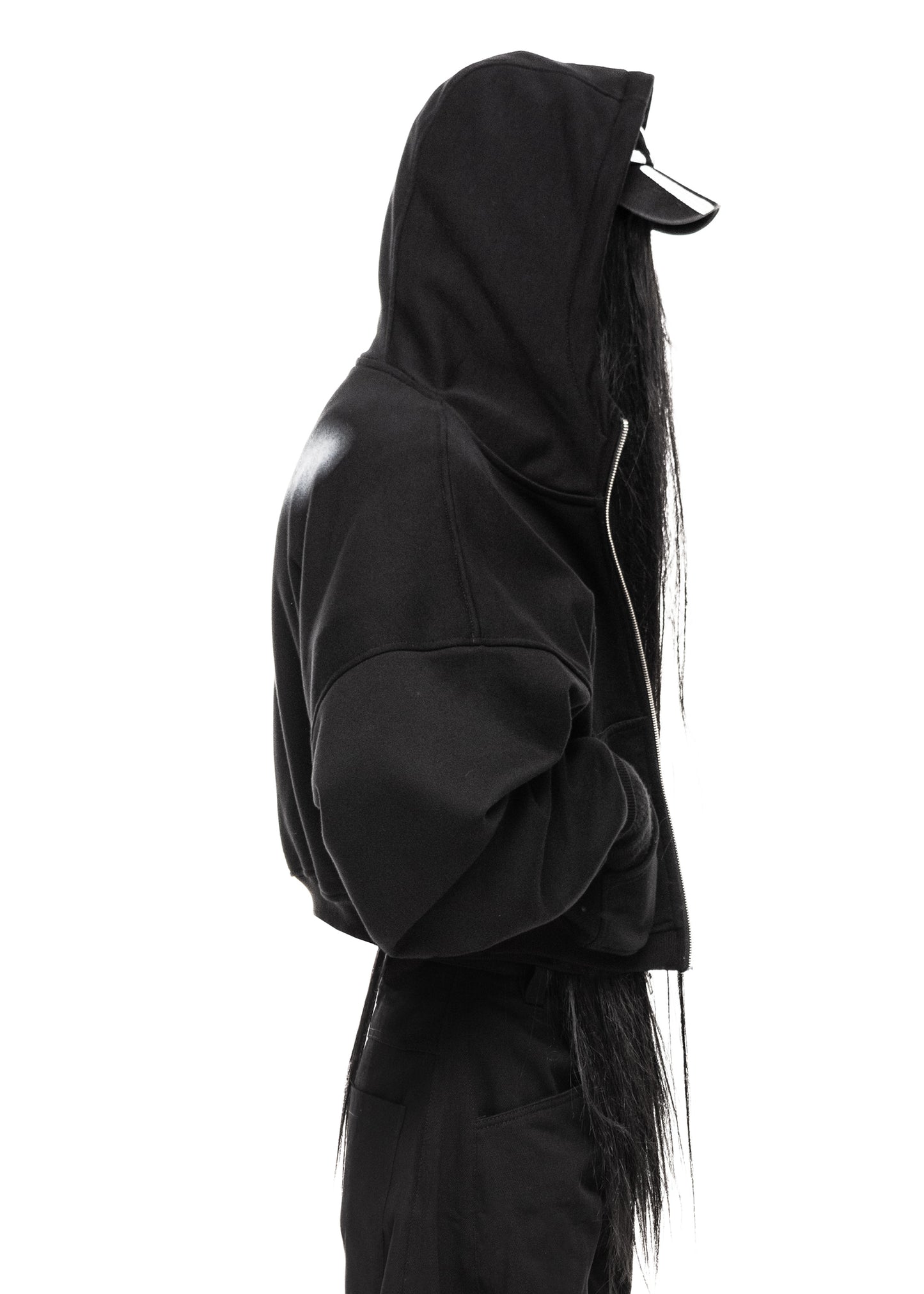 BLACK ZIP HOODIE