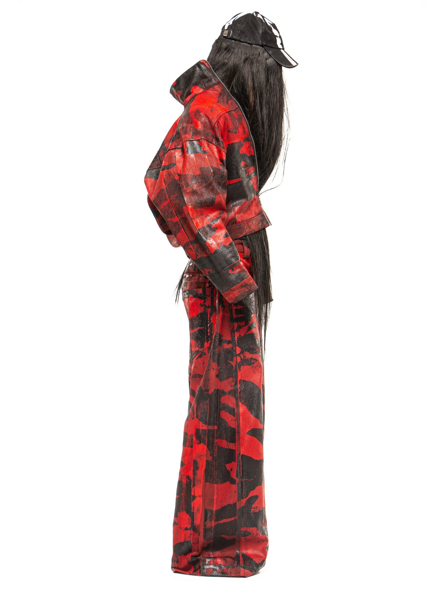 CAMO WAXED RED DENIM JACKET