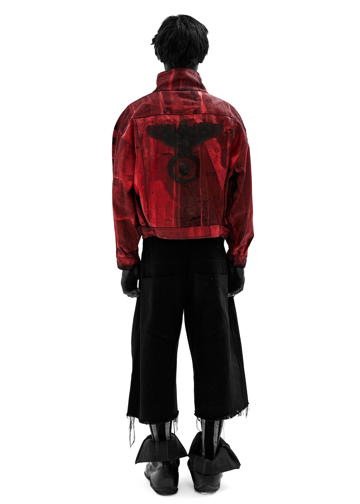 STAIN WAXED RED DENIM JACKET