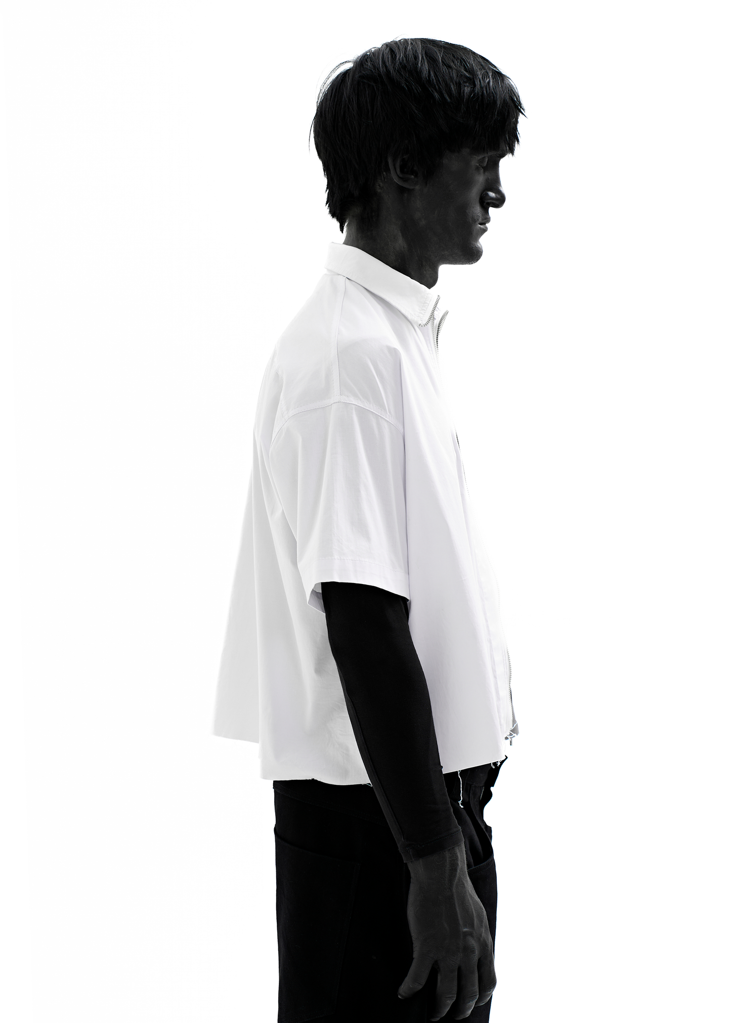 WHITE ZIP SHIRT