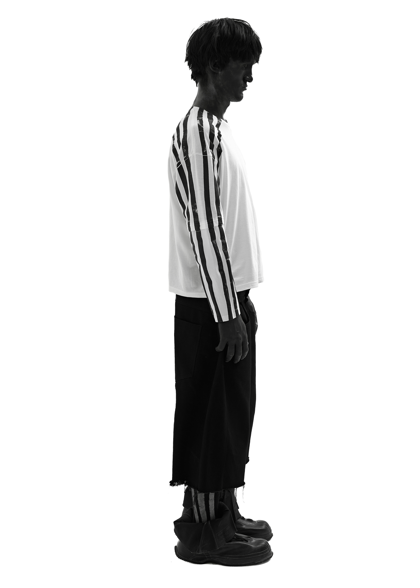 DOUBLE STRIPES WHITE LONG-SLEEVED T-SHIRT