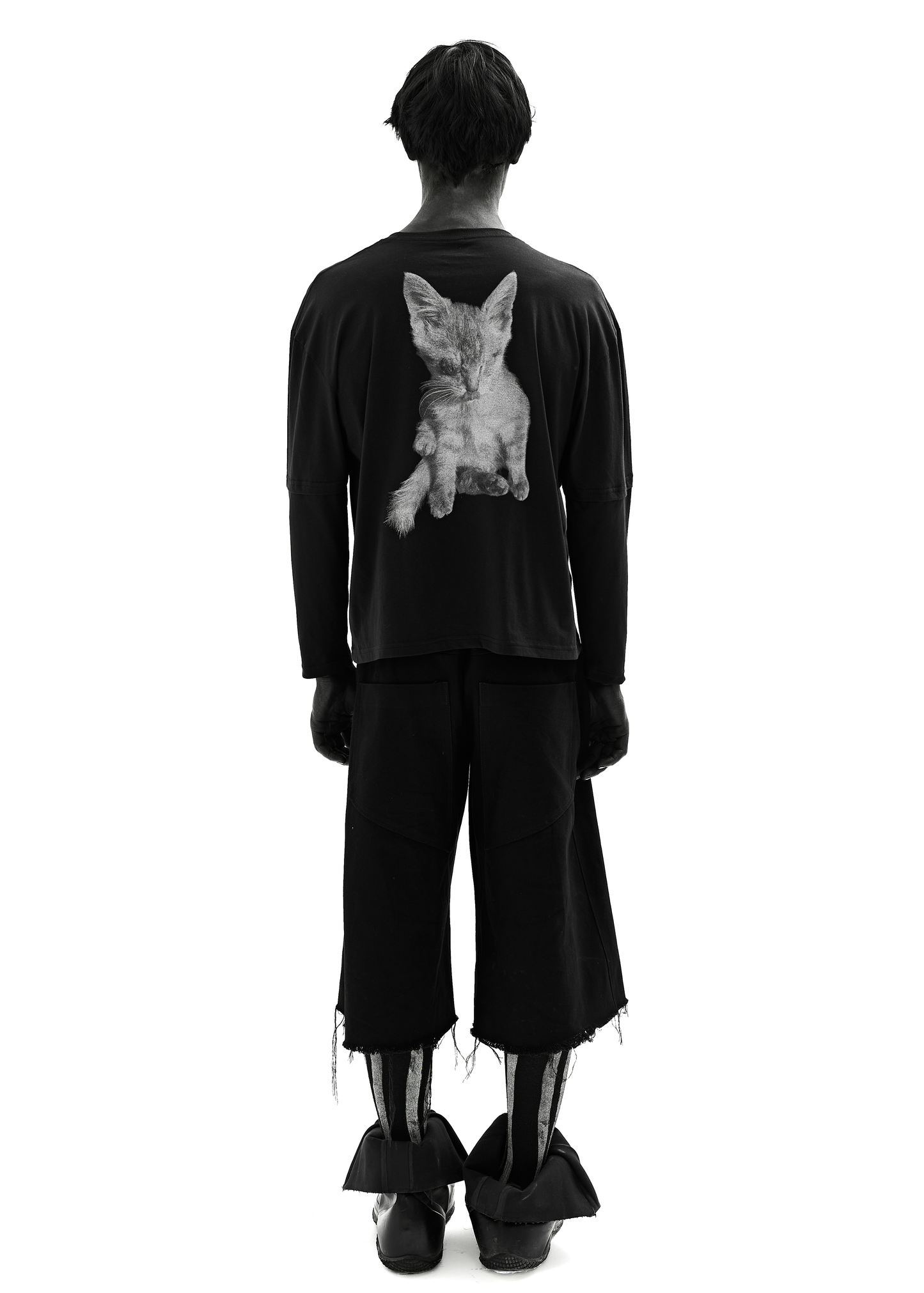 PUSHA BLACK LONG-SLEEVED T-SHIRT