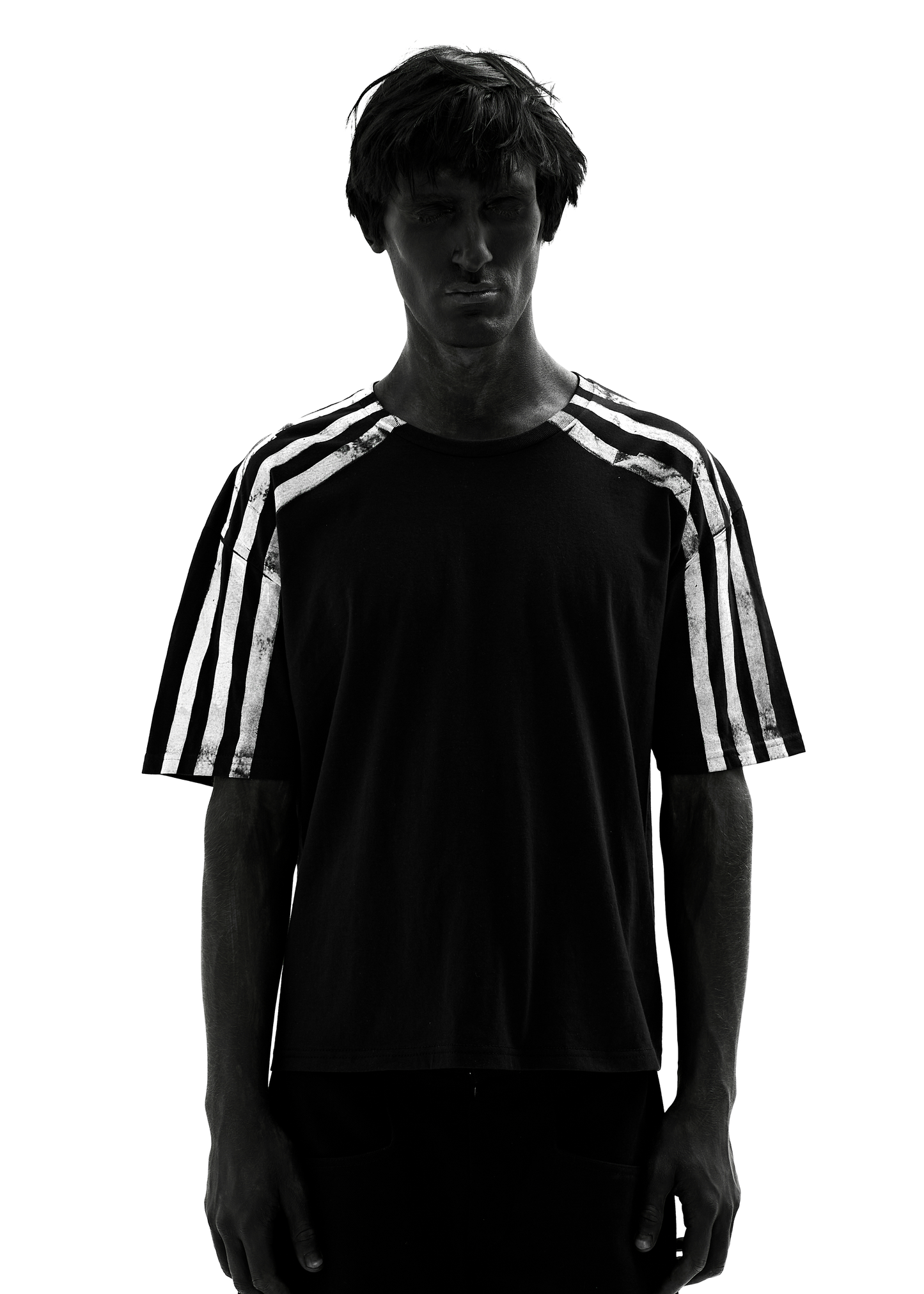 DOUBLE STRIPES BLACK T-SHIRT
