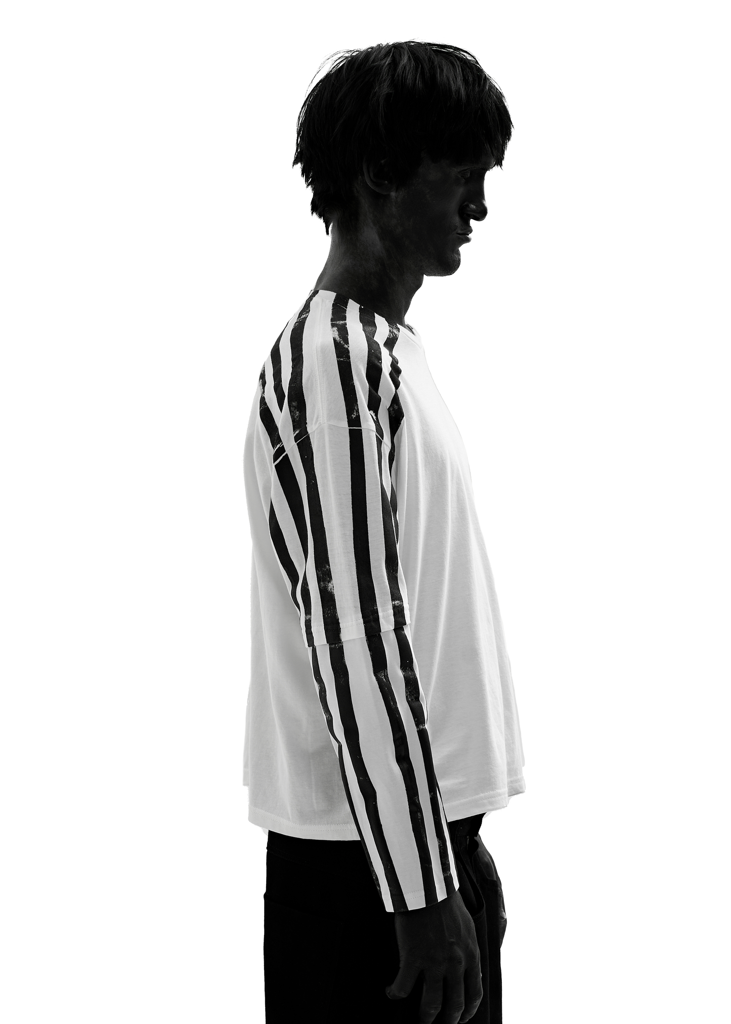 DOUBLE STRIPES WHITE LONG-SLEEVED T-SHIRT