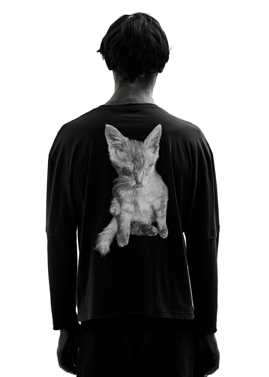 PUSHA BLACK LONG-SLEEVED T-SHIRT