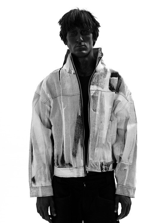 WAXED WHITE DENIM JACKET
