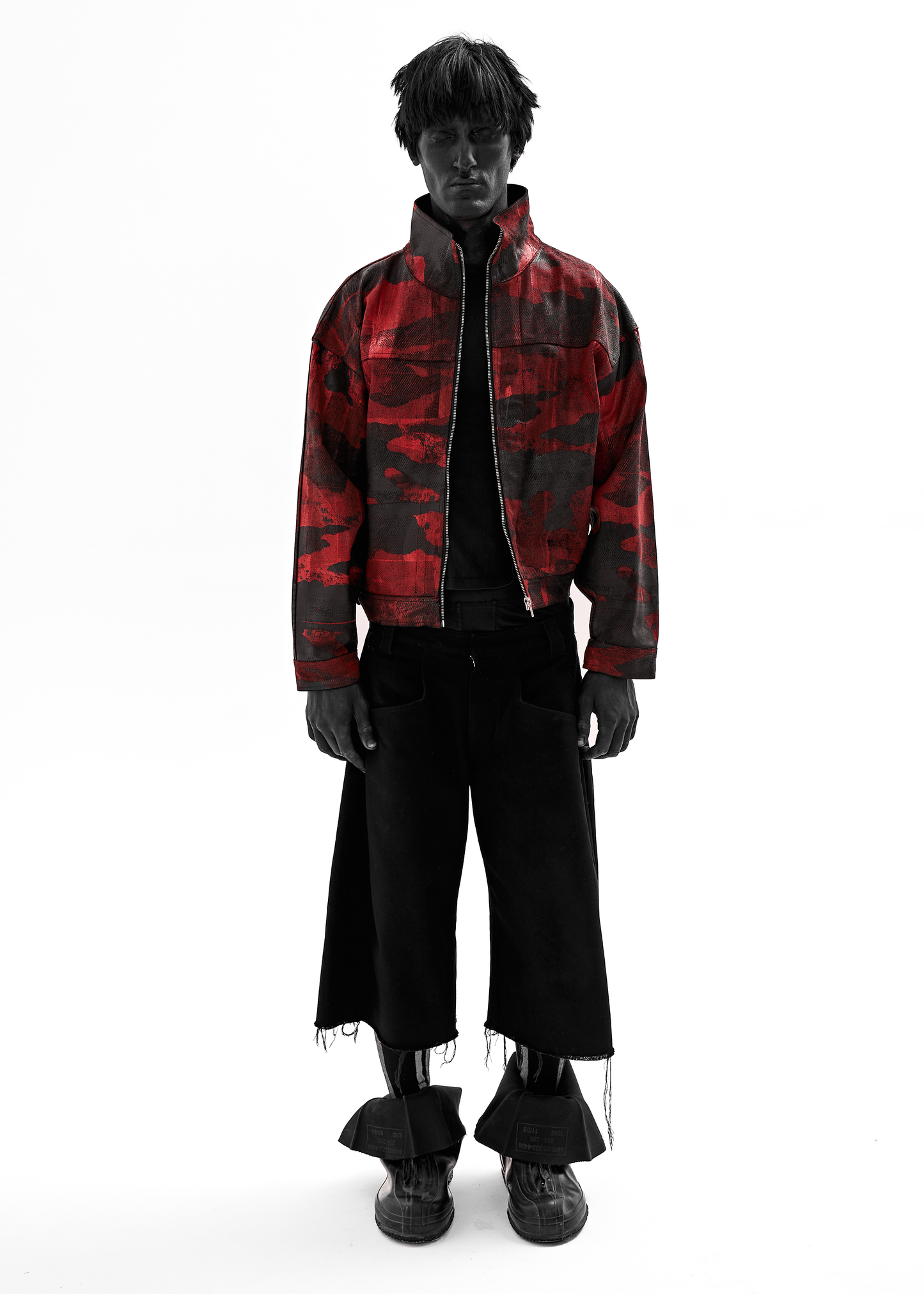 CAMO WAXED RED DENIM JACKET