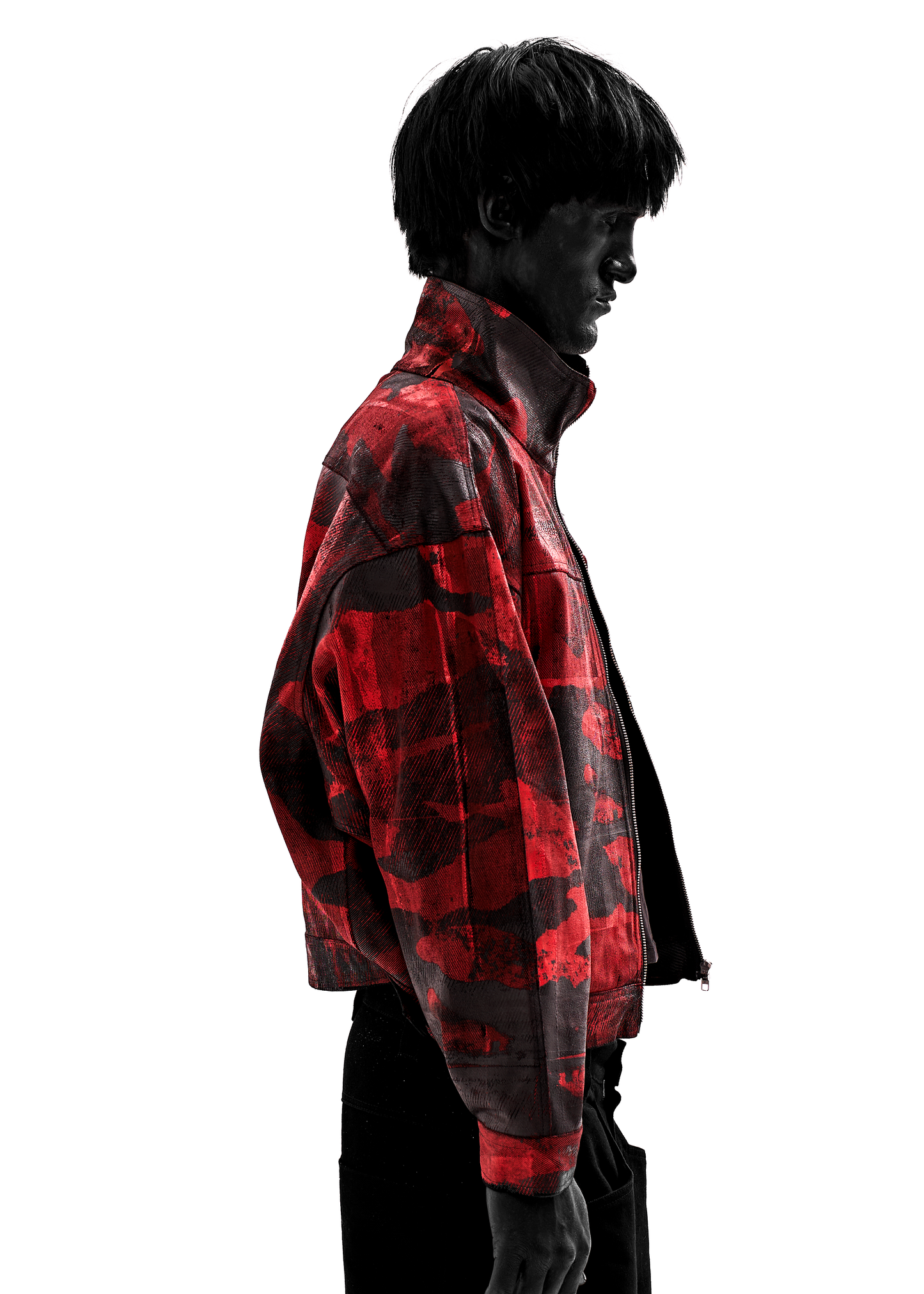 CAMO WAXED RED DENIM JACKET
