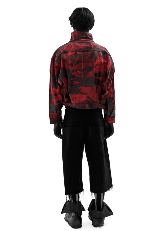 CAMO WAXED RED DENIM JACKET