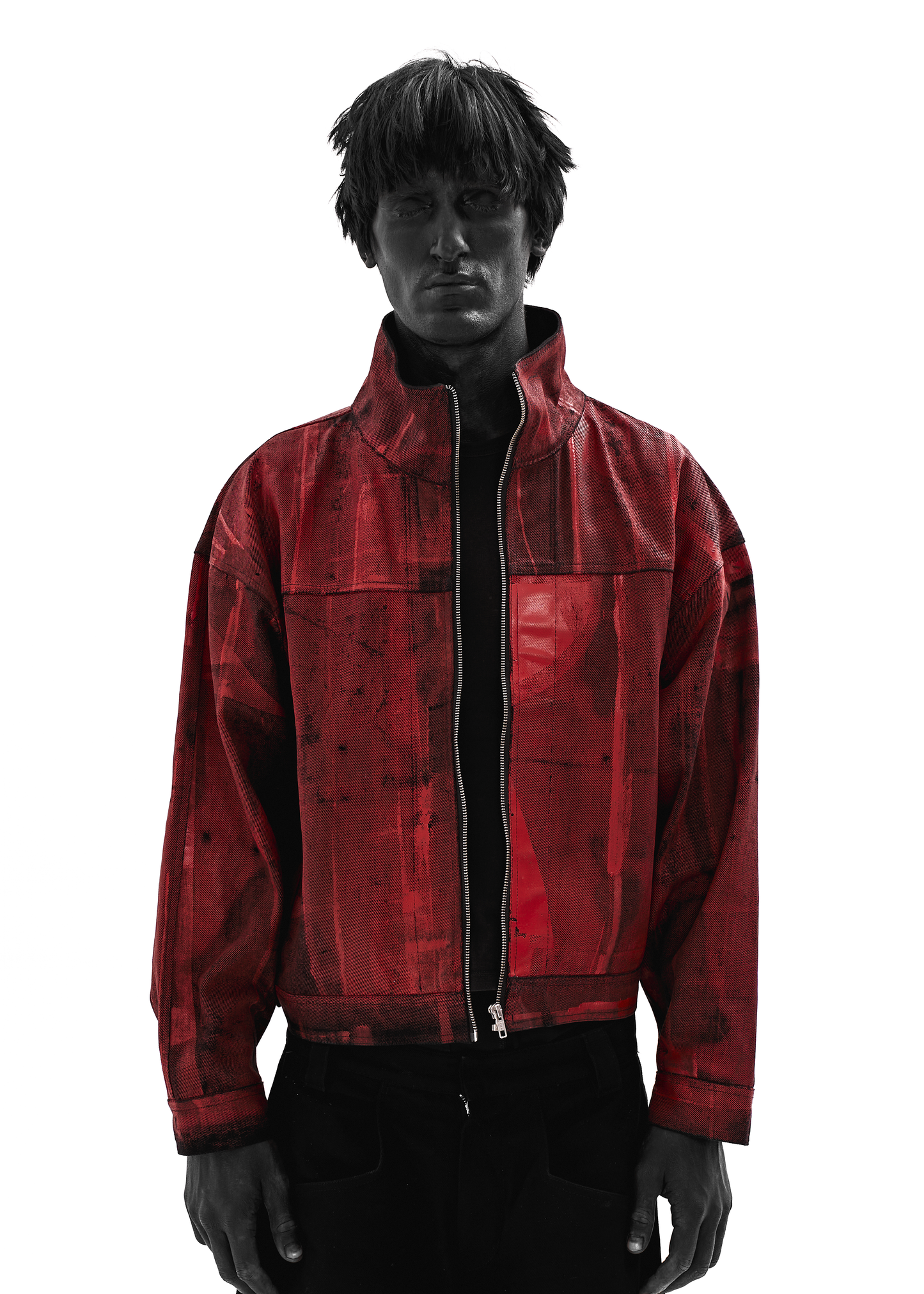 WAXED RED DENIM JACKET