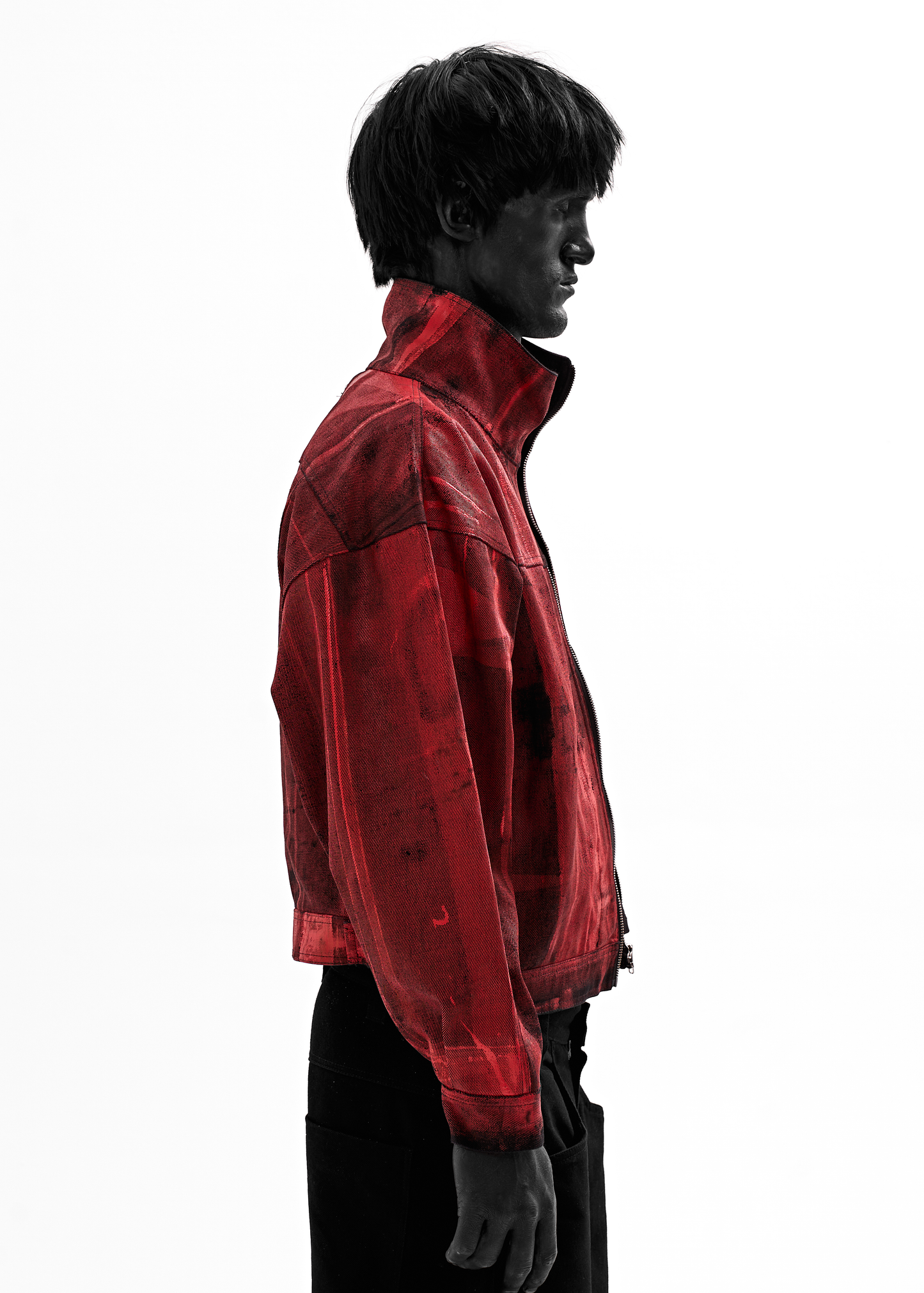 WAXED RED DENIM JACKET