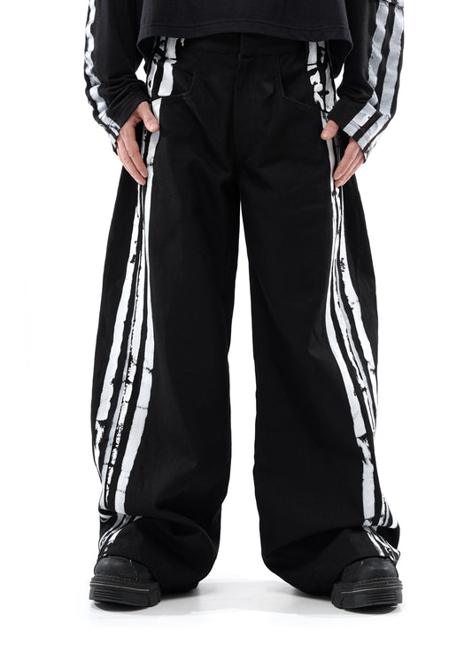 STRIPES WIDE JEANS