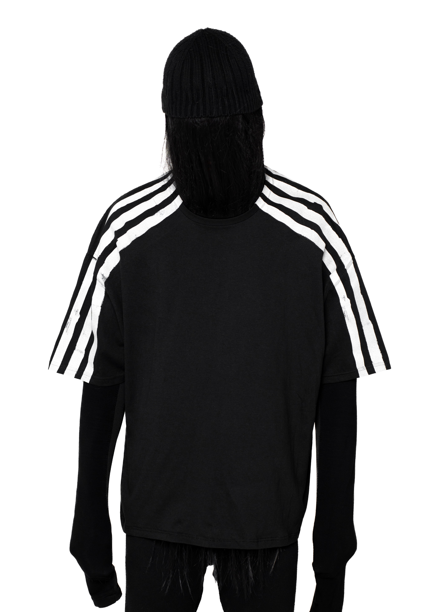 DOUBLE STRIPES BLACK T-SHIRT