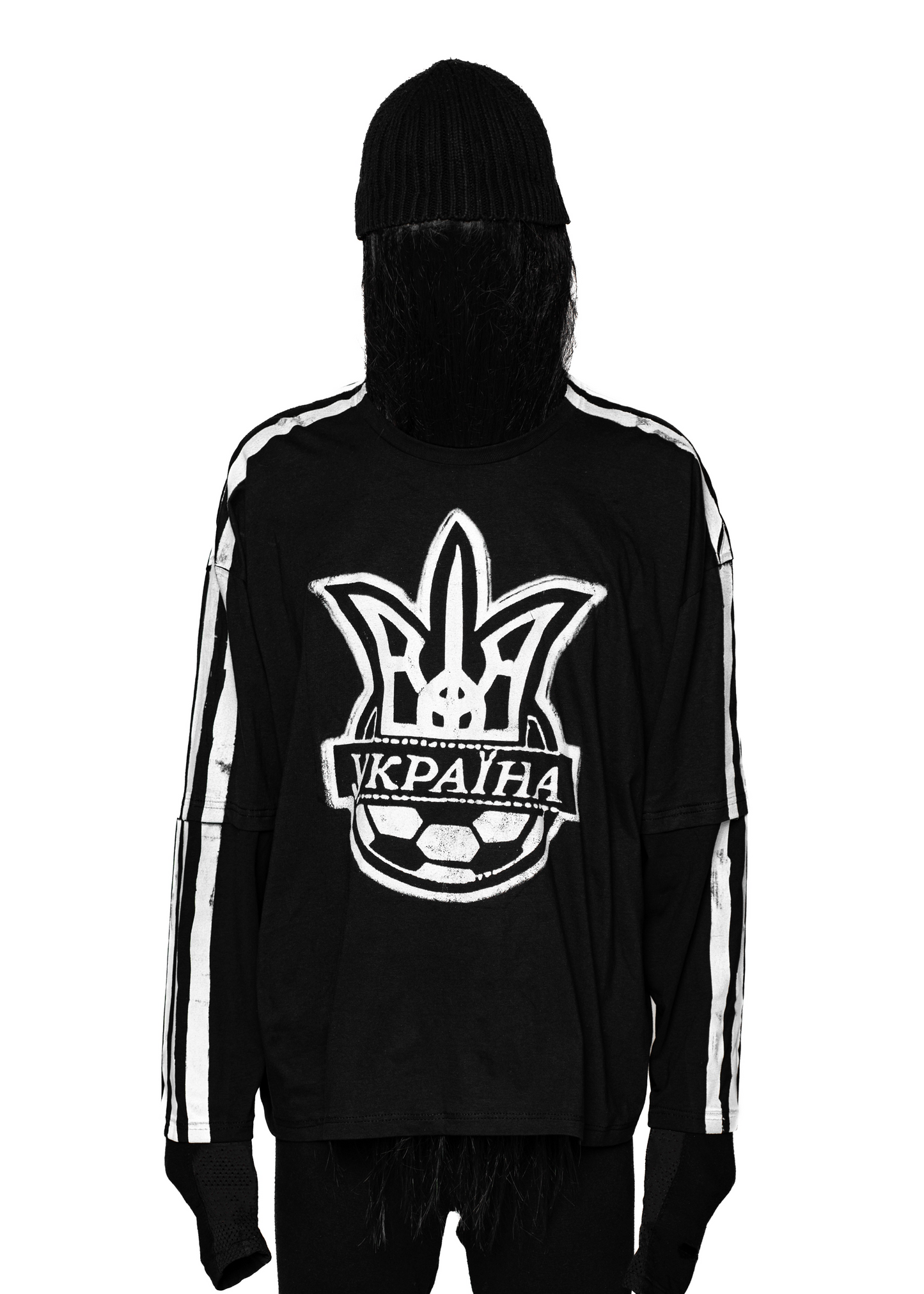 STRIPES BLACK LONG-SLEEVED T-SHIRT