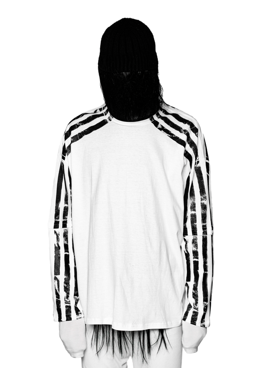 DOUBLE STRIPES WHITE LONG-SLEEVED T-SHIRT
