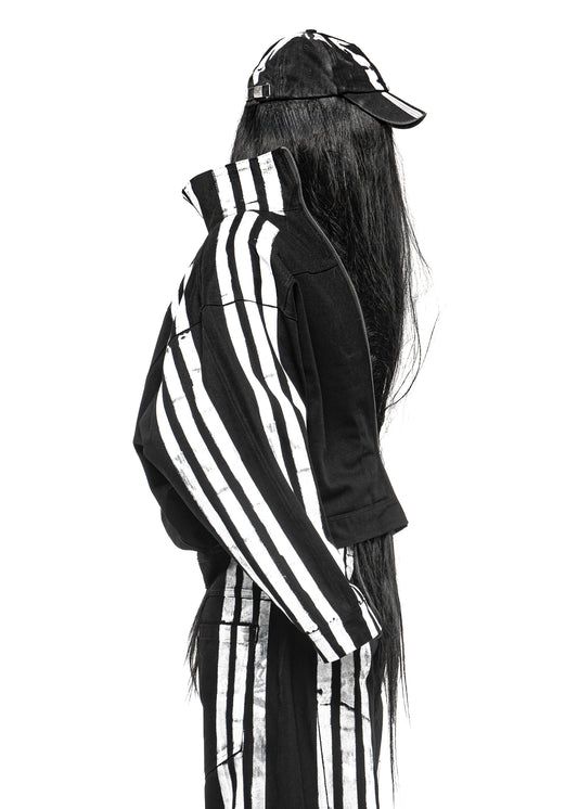 STRIPES BLACK DENIM JACKET