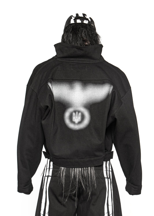 STAIN BLACK DENIM JACKET