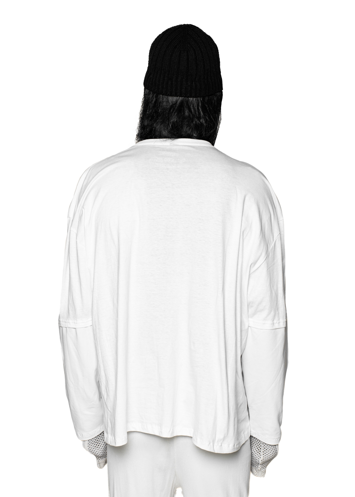 STAIN WHITE LONG-SLEEVED T-SHIRT