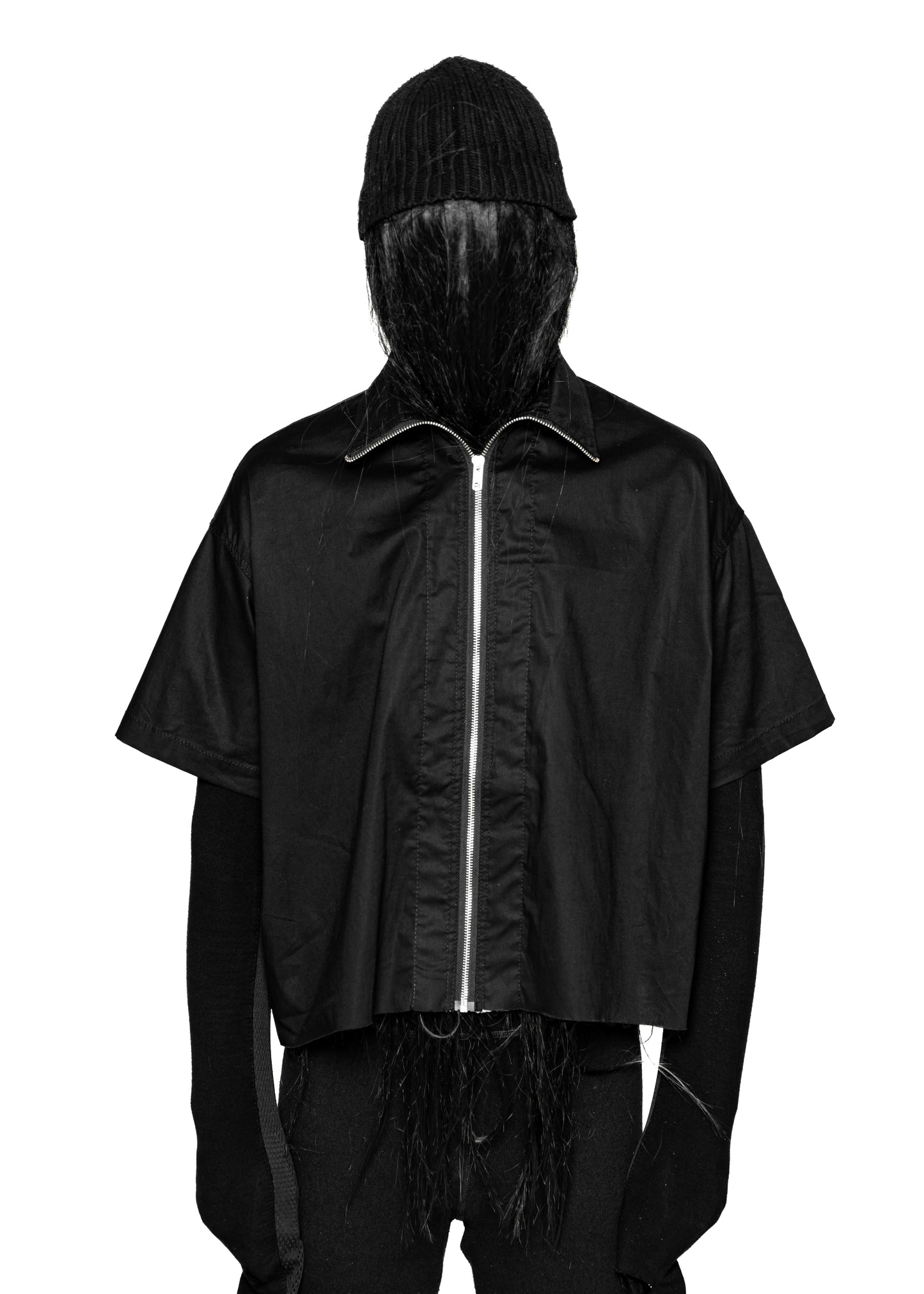 STAIN BLACK ZIP SHIRT