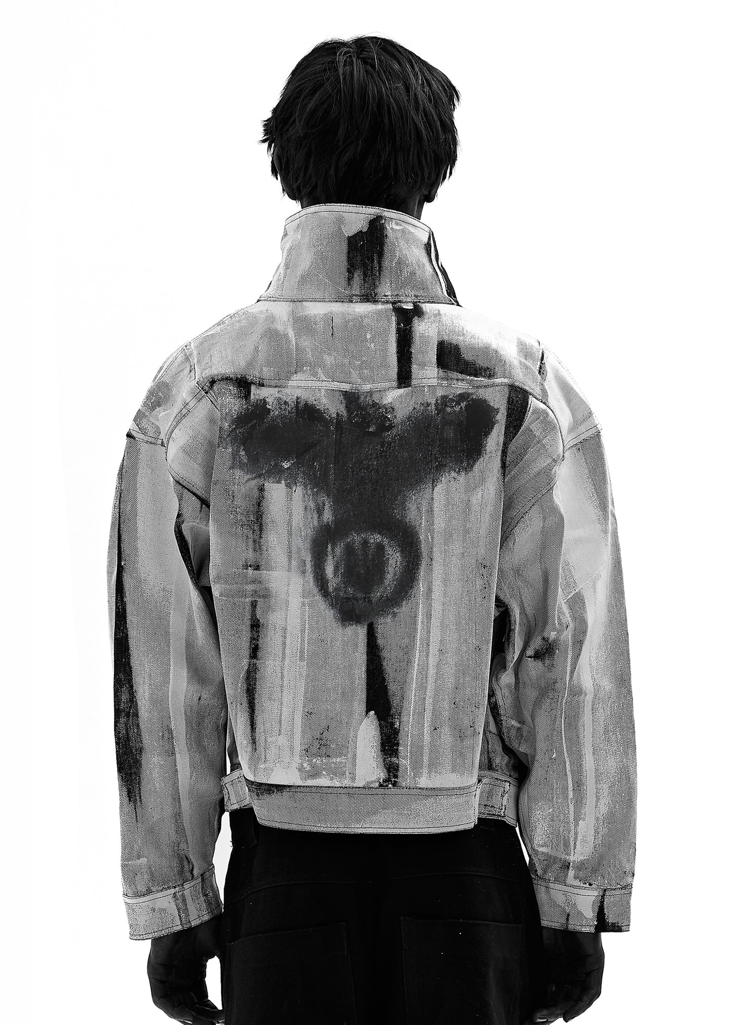 STAIN WAXED WHITE DENIM JACKET