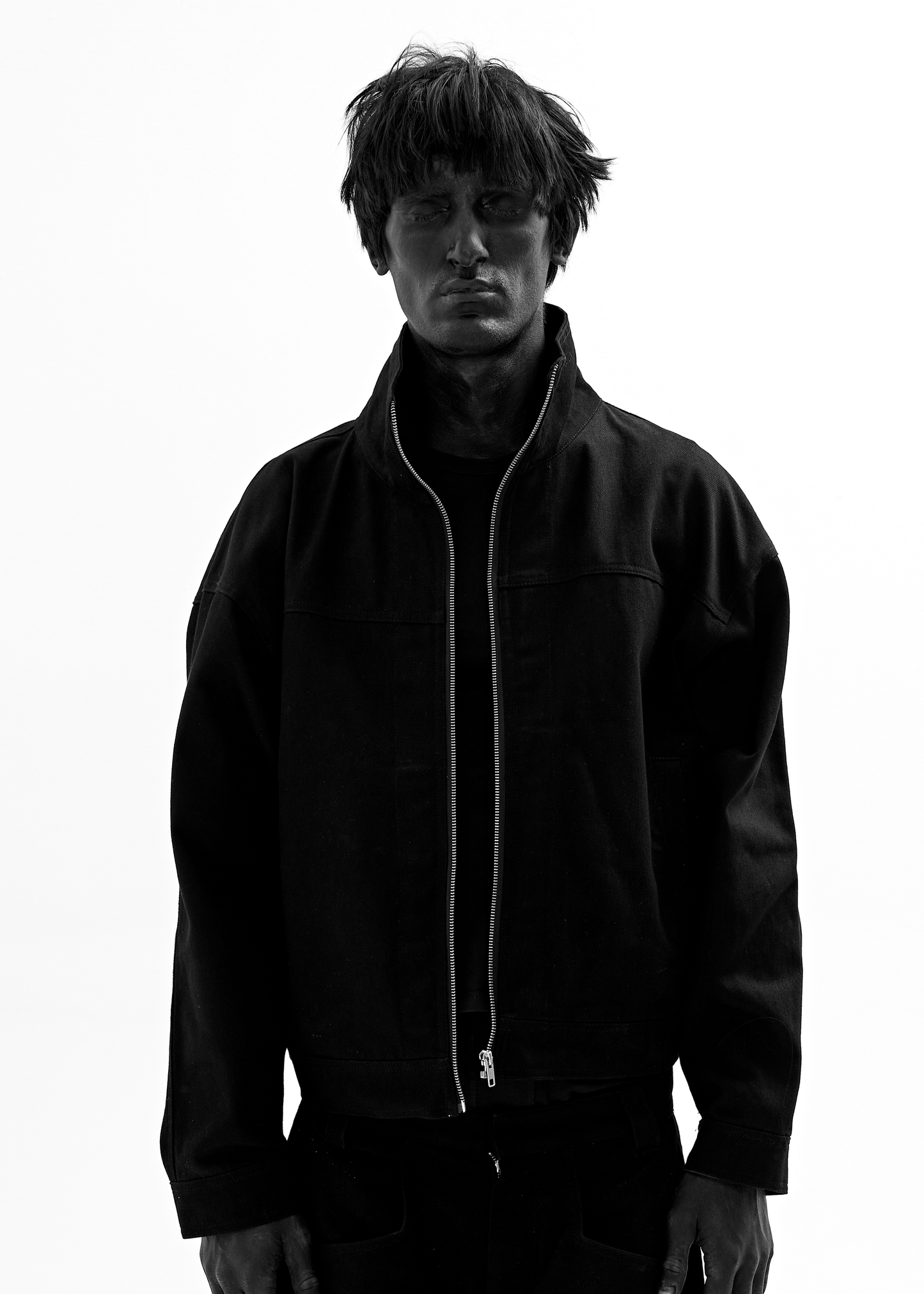 STAIN BLACK DENIM JACKET